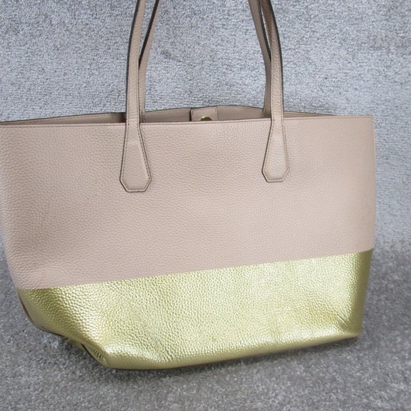 Tory Burch Tote Bag Pink Gold Leather Large - Picture 4 of 12